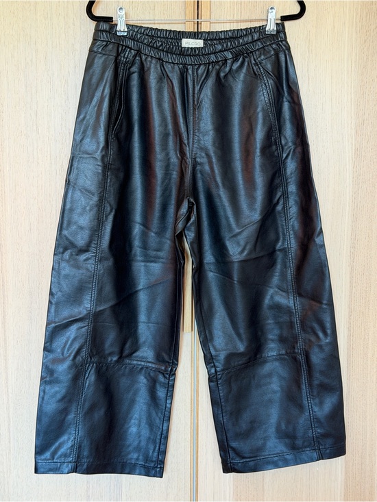Pilcro Pants - Pilcro Black Wide-Leg Faux Leather Pants